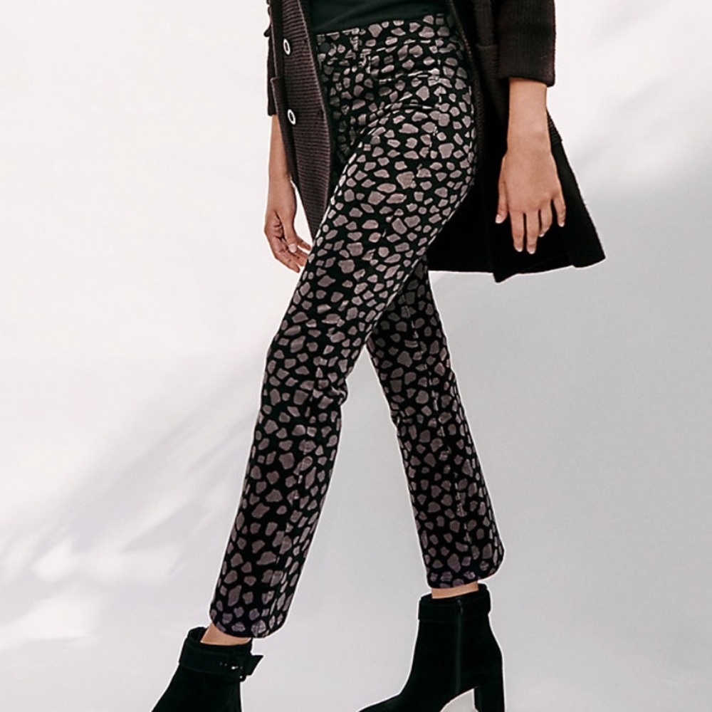 NWT Ann Taylor Petite Kick Crop Jeans Black Multi
